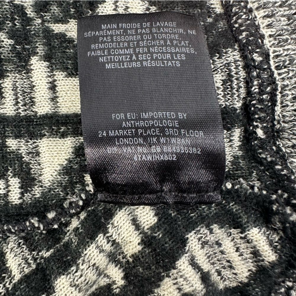 MOTH Anthropologie Black Chain Stitch Pattern Sweater Dress Sz XS - Picture 4 of 8
